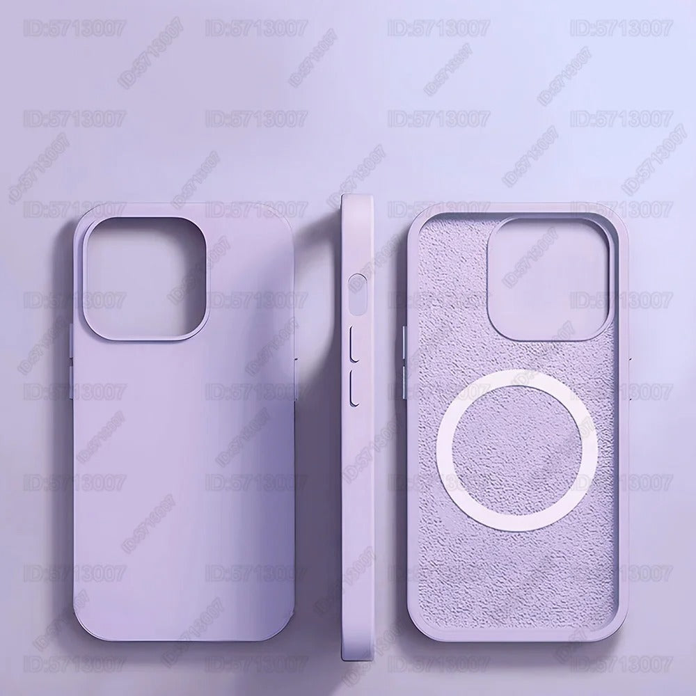 Original liquid silicone magnetic shockproof case for iPhone 16, 15 Pro Max 16 Plus, compatible with MagSafe wireless charging.