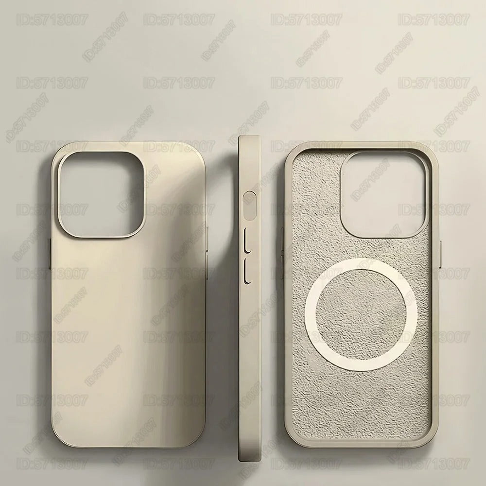 Original liquid silicone magnetic shockproof case for iPhone 16, 15 Pro Max 16 Plus, compatible with MagSafe wireless charging.