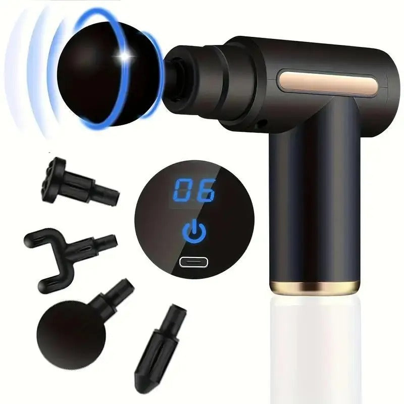 Portable Vibrating Massage Gun for Fascia, Body, Neck, and Back — Deep Muscle Relaxation, Fitness, Slimming, Single Head.