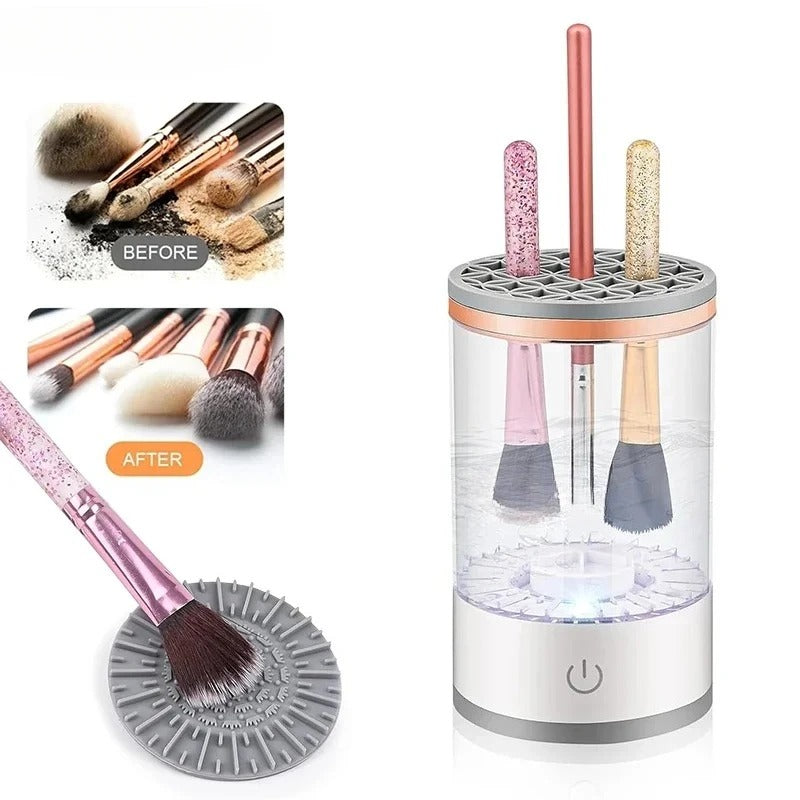 3 in 1 USB Plug Portable Electric Makeup Brush Cleaner with Eraser Makeup Machine for Deep Cleaning One-click Operation Suitable