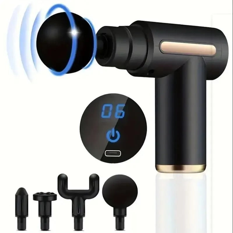 Portable Vibrating Massage Gun for Fascia, Body, Neck, and Back — Deep Muscle Relaxation, Fitness, Slimming, Single Head.