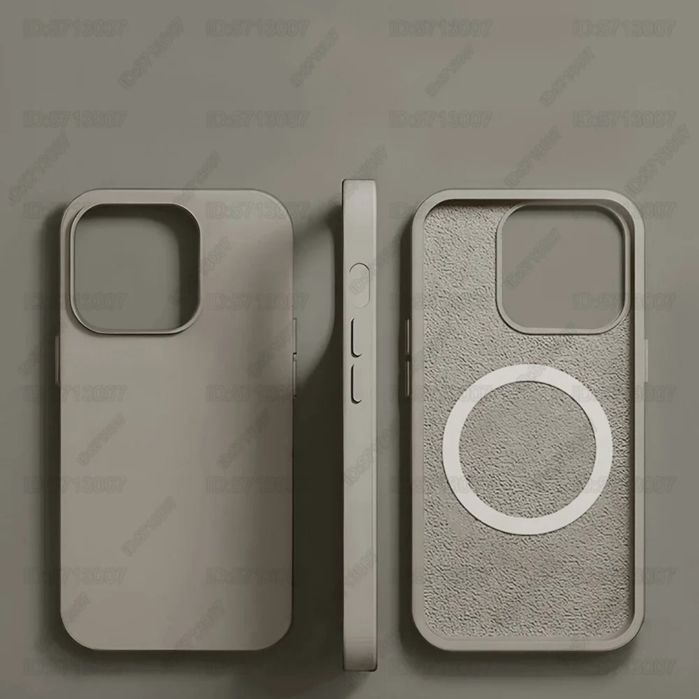 Original liquid silicone magnetic shockproof case for iPhone 16, 15 Pro Max 16 Plus, compatible with MagSafe wireless charging.